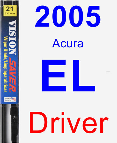 Driver Wiper Blade for 2005 Acura EL - Vision Saver