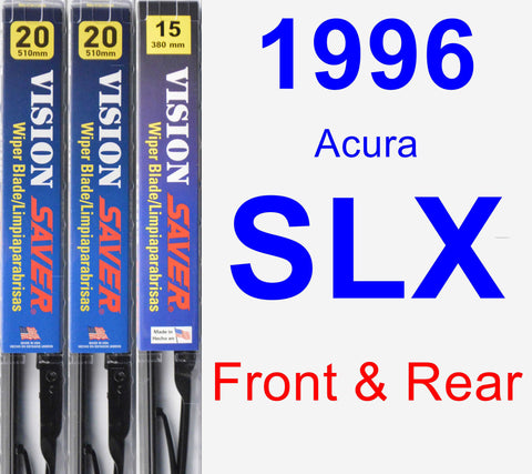 Front & Rear Wiper Blade Pack for 1996 Acura SLX - Vision Saver