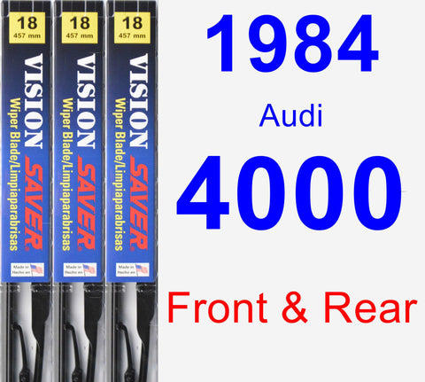 Front & Rear Wiper Blade Pack for 1984 Audi 4000 - Vision Saver