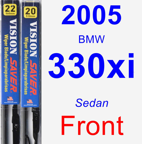 Front Wiper Blade Pack for 2005 BMW 330xi - Vision Saver