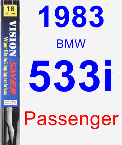 Passenger Wiper Blade for 1983 BMW 533i - Vision Saver