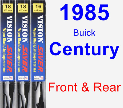 Front & Rear Wiper Blade Pack for 1985 Buick Century - Vision Saver