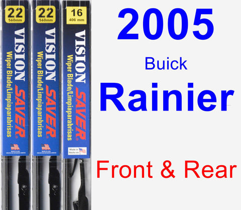 Front & Rear Wiper Blade Pack for 2005 Buick Rainier - Vision Saver