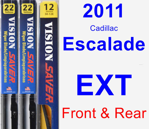 Front & Rear Wiper Blade Pack for 2011 Cadillac Escalade EXT - Vision Saver