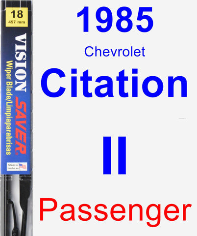 Passenger Wiper Blade for 1985 Chevrolet Citation II - Vision Saver