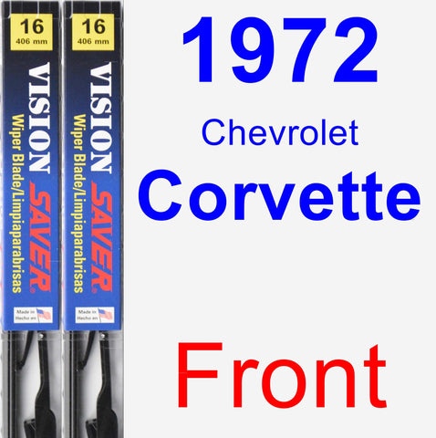 Front Wiper Blade Pack for 1972 Chevrolet Corvette - Vision Saver