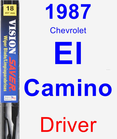 Driver Wiper Blade for 1987 Chevrolet El Camino - Vision Saver