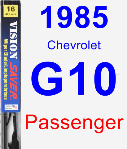 Passenger Wiper Blade for 1985 Chevrolet G10 - Vision Saver