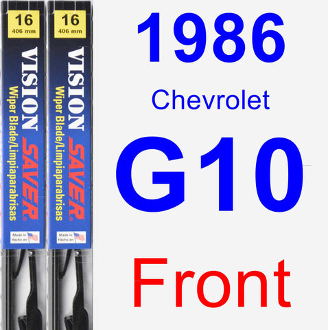 Front Wiper Blade Pack for 1986 Chevrolet G10 - Vision Saver