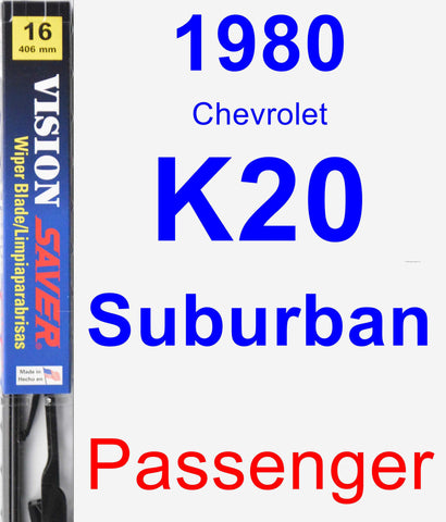 Passenger Wiper Blade for 1980 Chevrolet K20 Suburban - Vision Saver