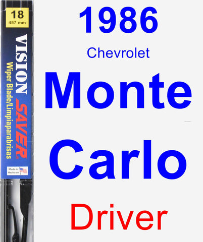Driver Wiper Blade for 1986 Chevrolet Monte Carlo - Vision Saver