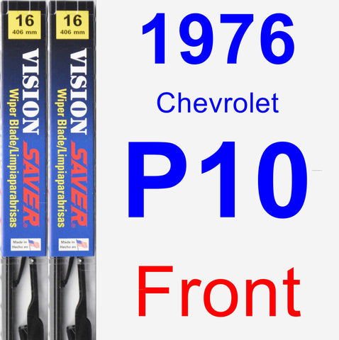 Front Wiper Blade Pack for 1976 Chevrolet P10 - Vision Saver