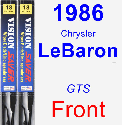 Front Wiper Blade Pack for 1986 Chrysler LeBaron - Vision Saver