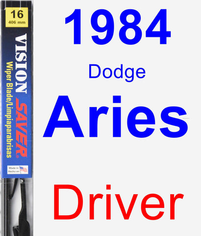 Driver Wiper Blade for 1984 Dodge Aries - Vision Saver