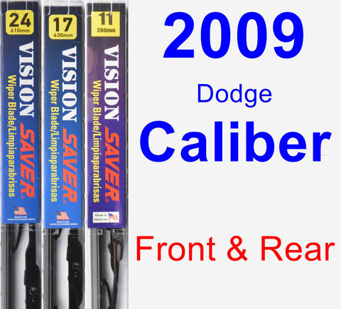 Front & Rear Wiper Blade Pack for 2009 Dodge Caliber - Vision Saver