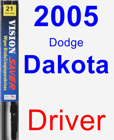 Driver Wiper Blade for 2005 Dodge Dakota - Vision Saver