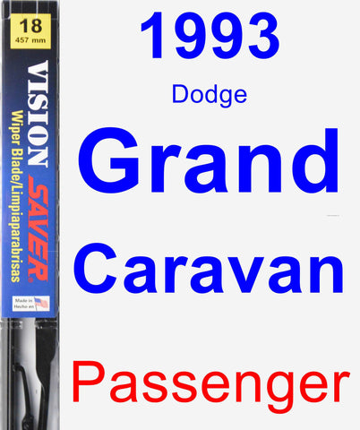 Passenger Wiper Blade for 1993 Dodge Grand Caravan - Vision Saver