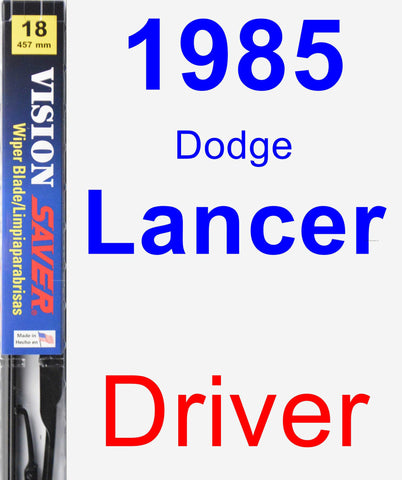 Driver Wiper Blade for 1985 Dodge Lancer - Vision Saver