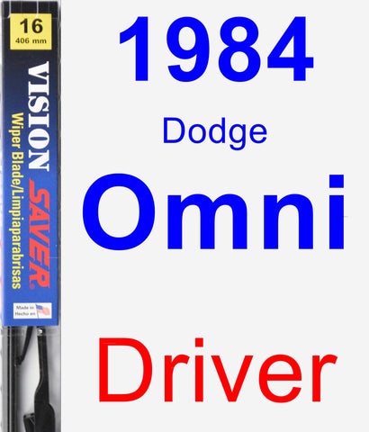 Driver Wiper Blade for 1984 Dodge Omni - Vision Saver