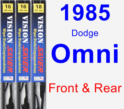 Front & Rear Wiper Blade Pack for 1985 Dodge Omni - Vision Saver