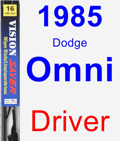 Driver Wiper Blade for 1985 Dodge Omni - Vision Saver