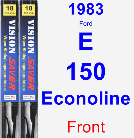 Front Wiper Blade Pack for 1983 Ford E-150 Econoline - Vision Saver