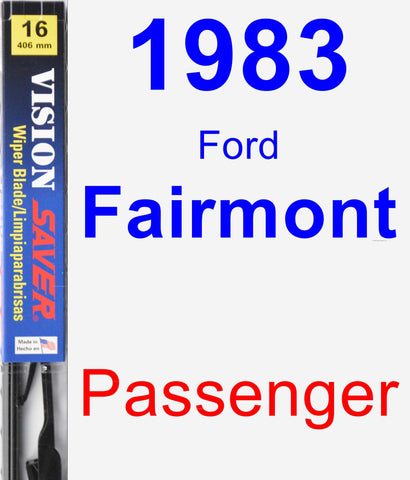 Passenger Wiper Blade for 1983 Ford Fairmont - Vision Saver