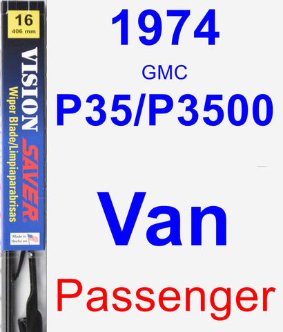 Passenger Wiper Blade for 1974 GMC P35/P3500 Van - Vision Saver