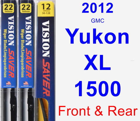 Front & Rear Wiper Blade Pack for 2012 GMC Yukon XL 1500 - Vision Saver