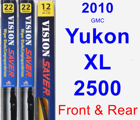 Front & Rear Wiper Blade Pack for 2010 GMC Yukon XL 2500 - Vision Saver