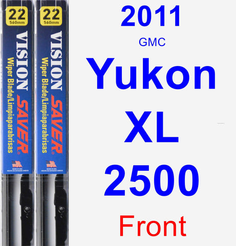 Front Wiper Blade Pack for 2011 GMC Yukon XL 2500 - Vision Saver