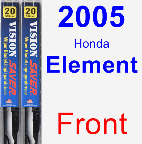 Front Wiper Blade Pack for 2005 Honda Element - Vision Saver