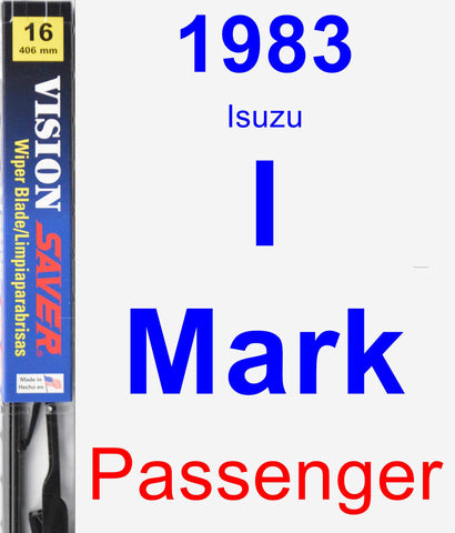Passenger Wiper Blade for 1983 Isuzu I-Mark - Vision Saver