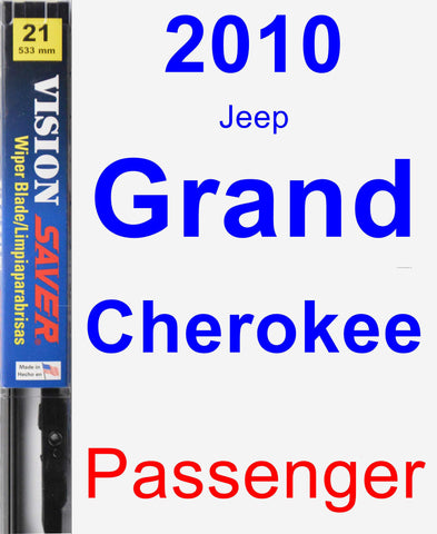 Passenger Wiper Blade for 2010 Jeep Grand Cherokee - Vision Saver