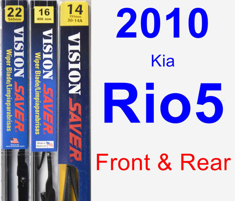Front & Rear Wiper Blade Pack for 2010 Kia Rio5 - Vision Saver