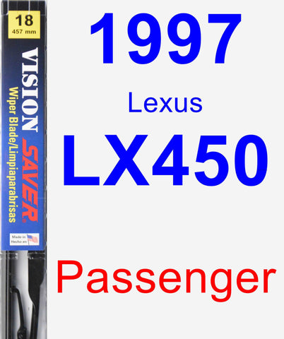 Passenger Wiper Blade for 1997 Lexus LX450 - Vision Saver