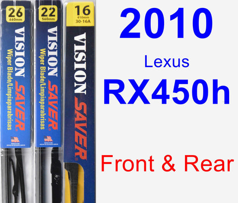 Front & Rear Wiper Blade Pack for 2010 Lexus RX450h - Vision Saver