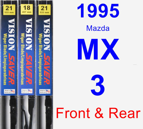 Front & Rear Wiper Blade Pack for 1995 Mazda MX-3 - Vision Saver