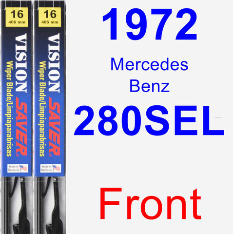 Front Wiper Blade Pack for 1972 Mercedes-Benz 280SEL - Vision Saver