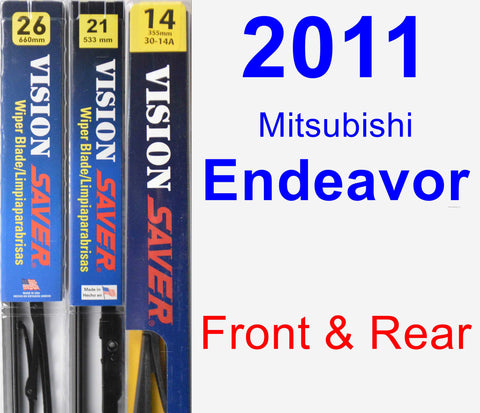 Front & Rear Wiper Blade Pack for 2011 Mitsubishi Endeavor - Vision Saver