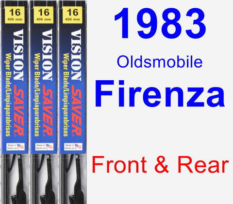Front & Rear Wiper Blade Pack for 1983 Oldsmobile Firenza - Vision Saver