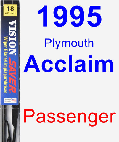 Passenger Wiper Blade for 1995 Plymouth Acclaim - Vision Saver