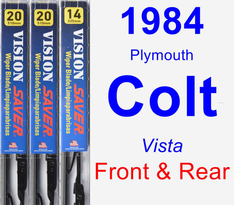 Front & Rear Wiper Blade Pack for 1984 Plymouth Colt - Vision Saver