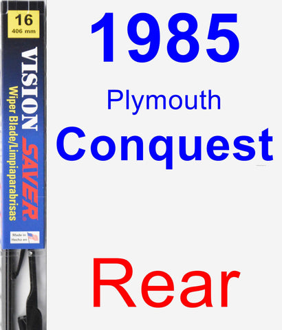 Rear Wiper Blade for 1985 Plymouth Conquest - Vision Saver