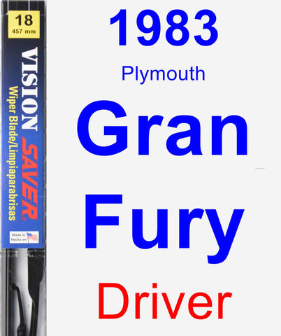 Driver Wiper Blade for 1983 Plymouth Gran Fury - Vision Saver