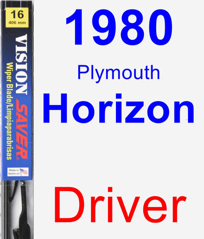 Driver Wiper Blade for 1980 Plymouth Horizon - Vision Saver