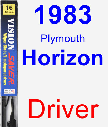 Driver Wiper Blade for 1983 Plymouth Horizon - Vision Saver