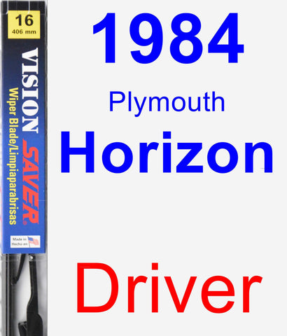 Driver Wiper Blade for 1984 Plymouth Horizon - Vision Saver