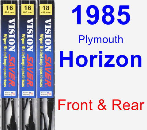 Front & Rear Wiper Blade Pack for 1985 Plymouth Horizon - Vision Saver