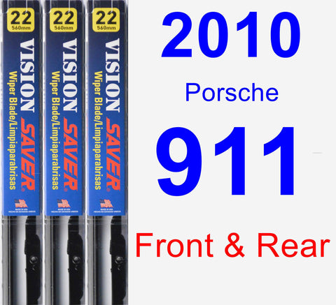 Front & Rear Wiper Blade Pack for 2010 Porsche 911 - Vision Saver